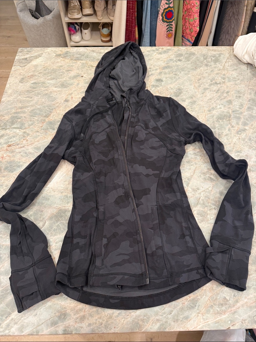 lululemon athletica Black Camo Hooded Jacket